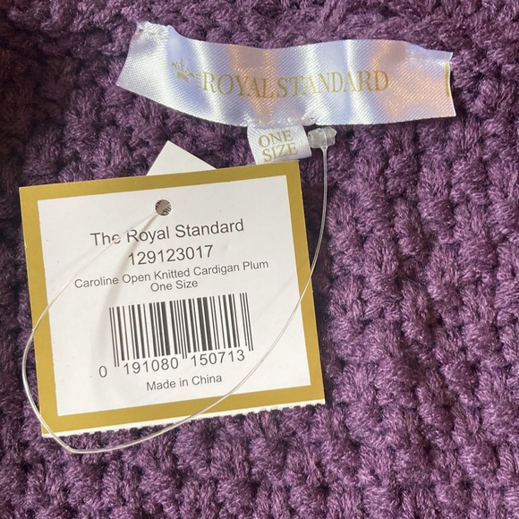 The Royal Standard Women’s Dark Purple Cardigan Sweater with Pockets - Picture 6 of 6